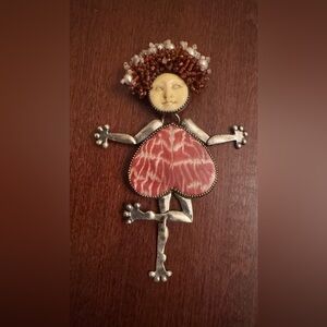 Debra Dembrowski - Whimsical Heart-Dress Doll Pendant with Necklace Option